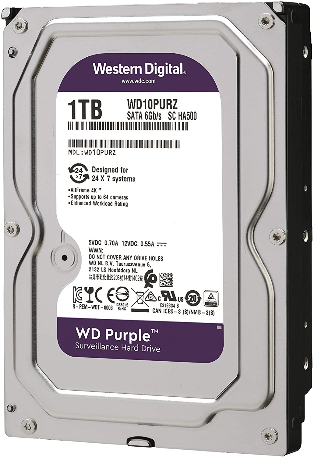 HDD 1TB WD10PURZ ΣΚΛΗΡΟΣ ΔΙΣΚΟΣ WESTERN DIGITAL