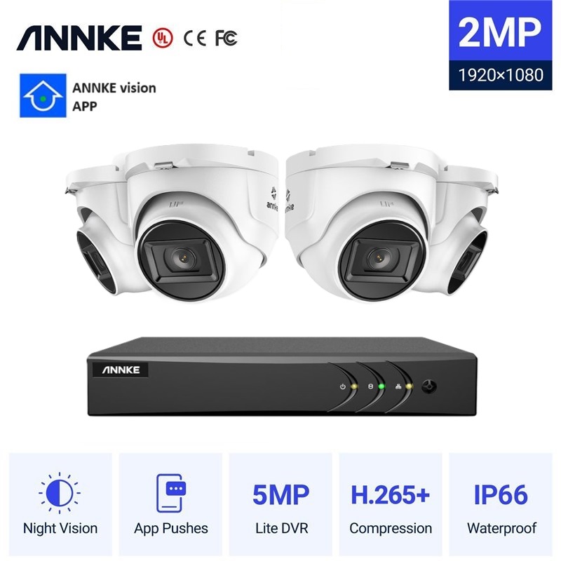 ANNKE CCTV 4CH 5MP DVR + 4 2MP TURRET ΕΞΩΤΕΡΙΚΕΣ FULL SET DW41JD-C51BZ04