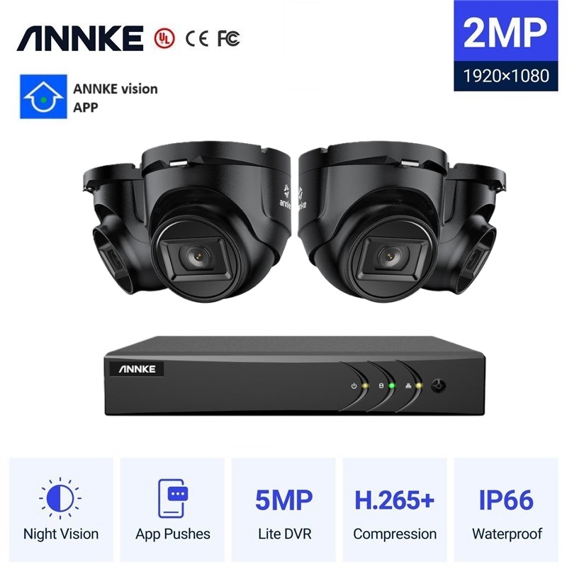 ANNKE CCTV 4CH 5MP DVR + 4 2MP TURRET ΕΞΩΤΕΡΙΚΕΣ FULL SET DW41JD-CT1GS04