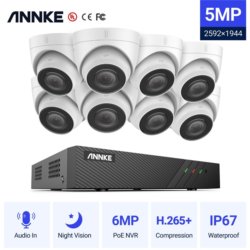 ANNKE SET N48PBB POE 6MP NVR 8 IP + 8 TURRET CAMERAS 5MP ΕΞΩΤΕΡΙΚΕΣ I51DS 5MP 2.8mm