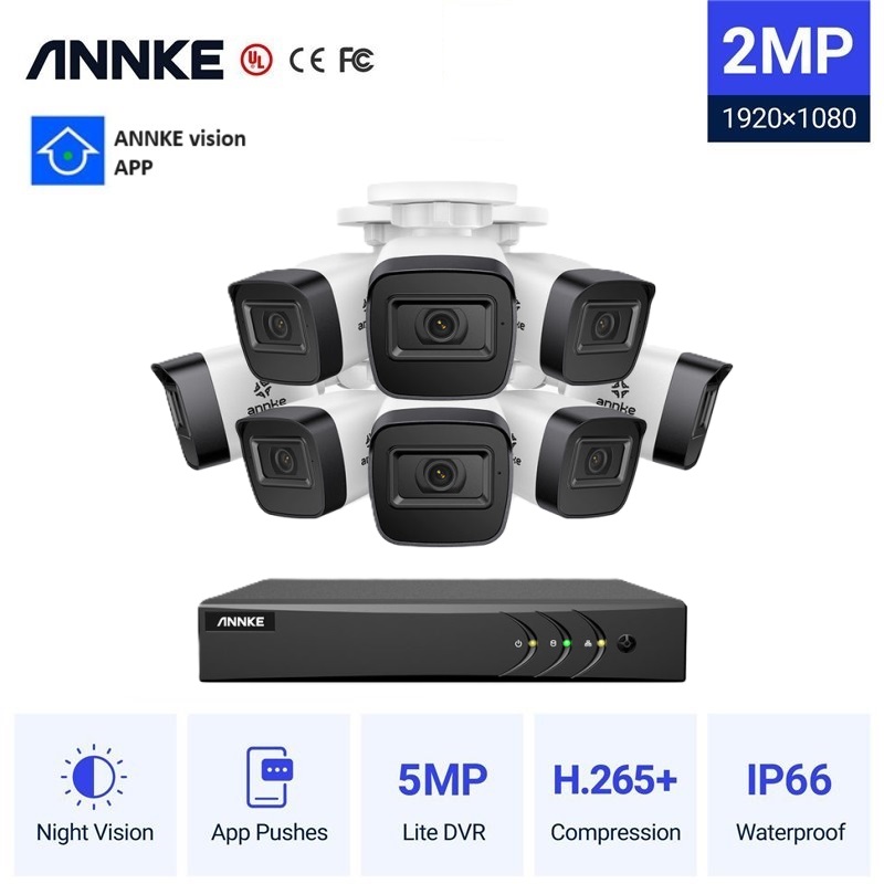 ANNKE CCTV 16CH 5MP DVR + 8  2MP BULLET Cameras ΕΞΩΤΕΡΙΚΕΣ FULL SET DW61LD-C51BY08