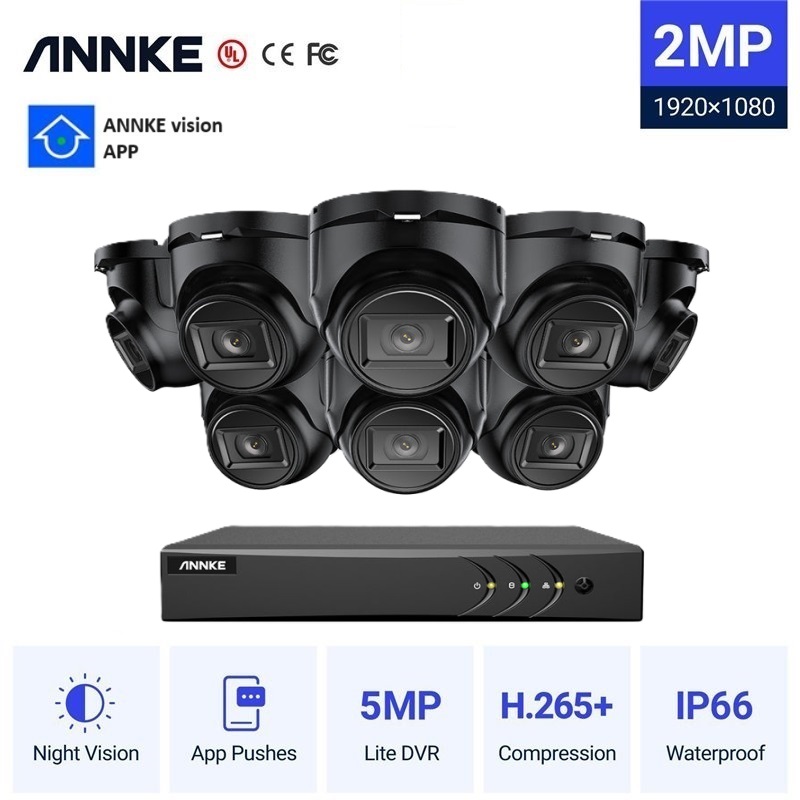 ANNKE CCTV 16CH 5MP DVR + 8  2MP TURRET Cameras ΕΞΩΤΕΡΙΚΕΣ FULL SET DW61LD-CT1GS08