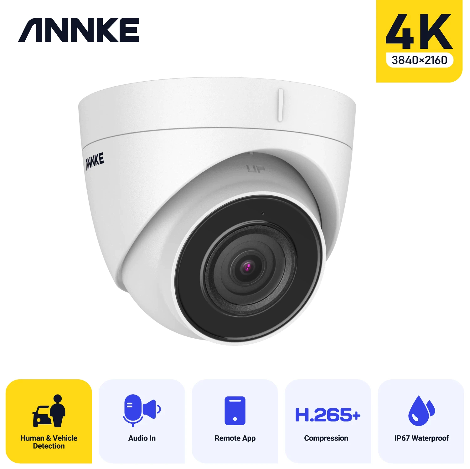 ANNKE 8MP 4mm IP POE TURRET camera με μικρόφωνο I91BM01