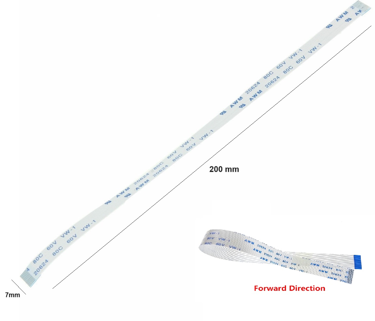 Καλωδιοταινία ribbon flex flat cable 14 pin (0.5mm) 20cm ribbon FORWARD FFC11F