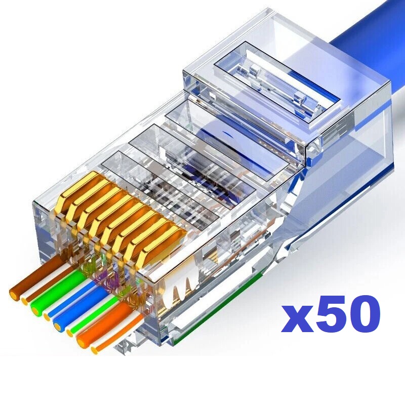 Sinet RJ-45 CAT6 EZ male x50 Connector (30μ Gold Plated) 