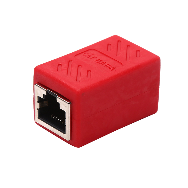 RJ45 Connector Network Cable Adapter Shielded CAT5 CAT5e CAT6 CAT7 RED