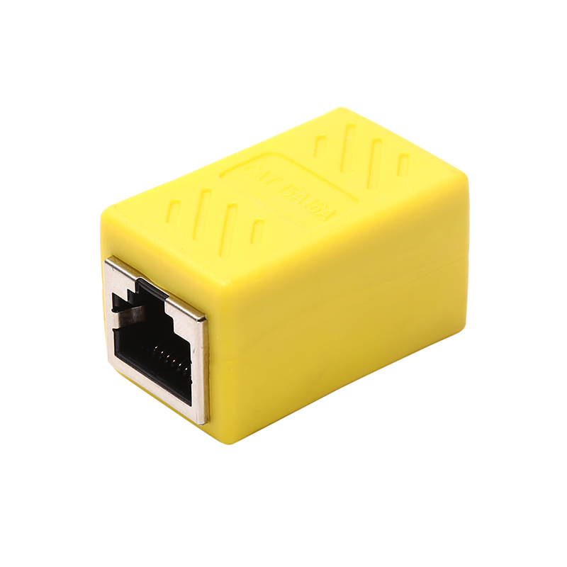 RJ45 Connector Network Cable Adapter Shielded CAT5 CAT5e CAT6 CAT7 YELLOW