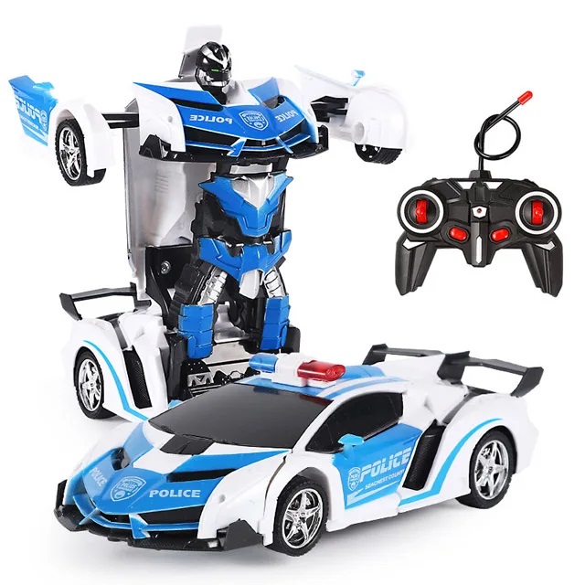 Τηλεκατευθυνόμενο Αυτοκίνητο POLICE Transformer 1/18  WHITE and BLUE χρώμα YKC001P