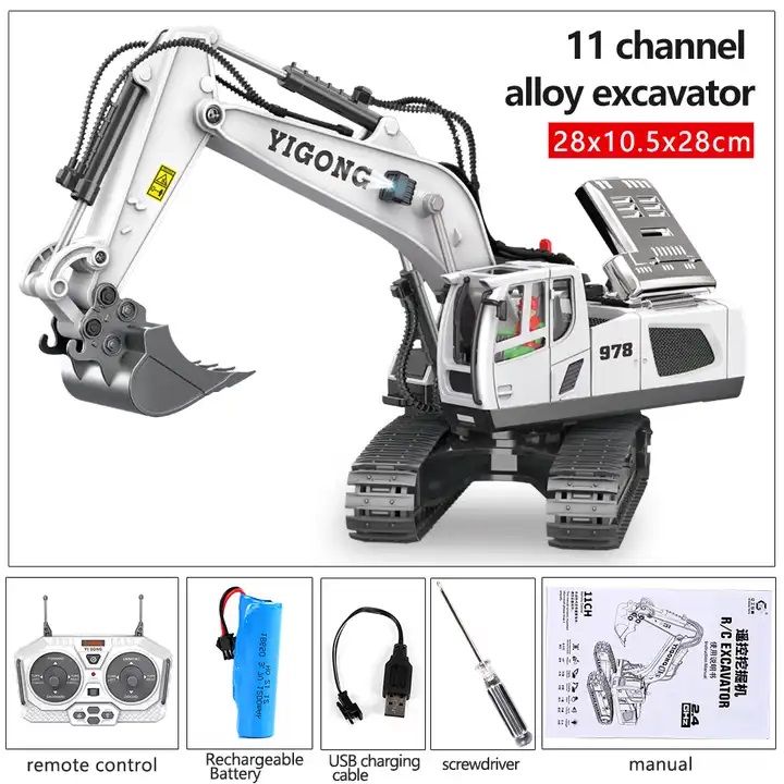 Τηλεκατευθυνόμενος Εκσκαφέας 1/20 RC excavator White BC1043W