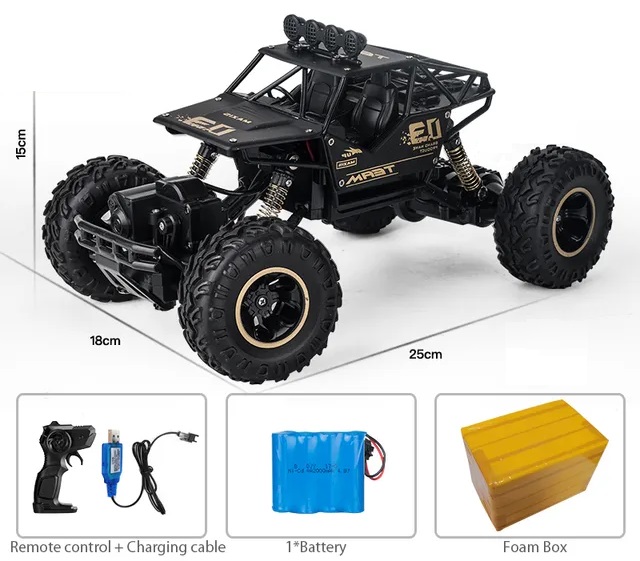 Τηλεκατευθυνόμενο Αυτοκίνητο Stunt 1:16 2.4Ghz RC BLACK 4WD monster car buggy OFF-ROAD