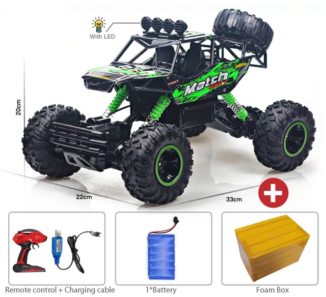 Τηλεκατευθυνόμενο Αυτοκίνητο Stunt 1:12 2.4Ghz RC GREEN 4WD Big monster car buggy OFF-ROAD