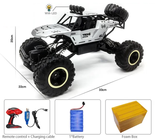 Τηλεκατευθυνόμενο Αυτοκίνητο Stunt 1:12 2.4Ghz RC SILVER 4WD Big monster car buggy OFF-ROAD