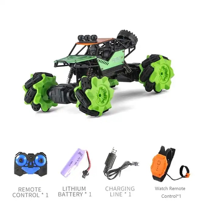 Τηλεκατευθυνόμενο Αυτοκίνητο Stunt 2.4Ghz RC GREEN climbing car with lights