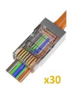 Sinet RJ45 CAT6 EZ x30 Connectors shielded (30μ Gold Plated) male