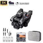 Drone K9 MAX BRUSHLESS 3K HD Triple Camera Foldable Mini Drone BLACK obstacle avoidance