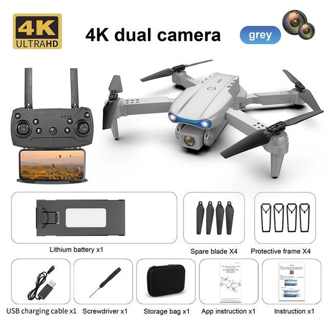 Φωτογραφία από DLB Drone E99 K3 Pro HD 4k Dual Camera Foldable Mini RC WIFI GREY